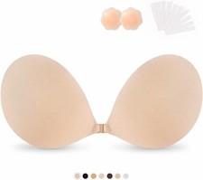 Sticky Bras Push Up Adhesive Invisible Bra Backless Strapless Bra  Nude,Size:C 