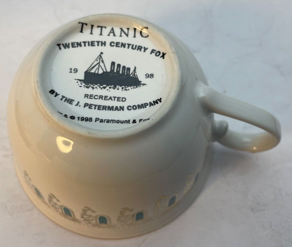 1998 Titanic Tea Cup 1st Class 20th Century Fox J. Peterman Movie Prop