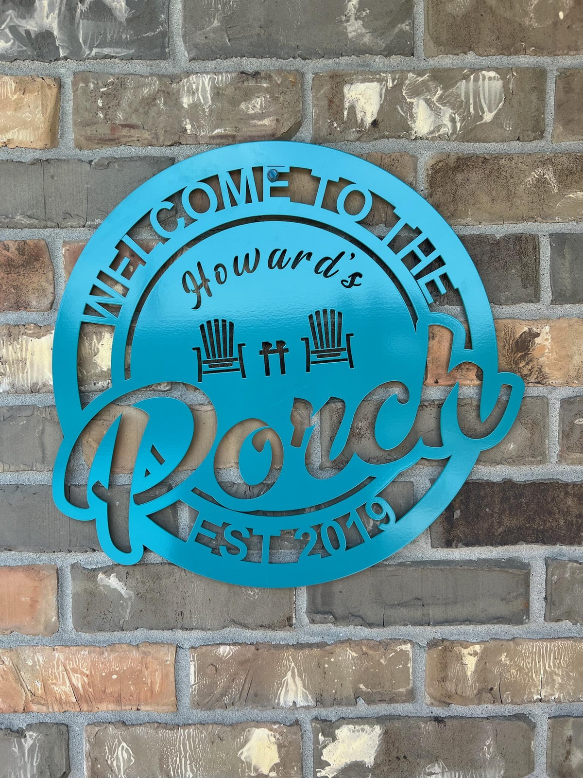 Personalized Porch Sign - Customized Metal Wall Art for Backyard, Deck, Patio -