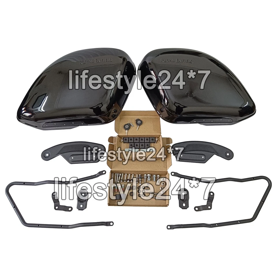 Genuine Royal Enfield Super Meteor 650 "Premium Pannier Boxes With Rails Pair" - Image 2 of 4