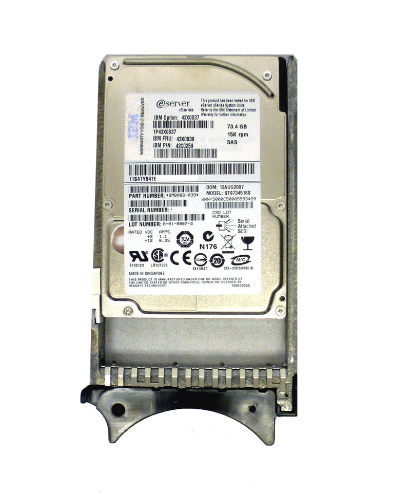 IBM 43X0839 73GB 15K RPM SAS 300GB 2.5IN Hard Drive Disks - Image 2 of 3