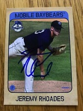 Jeremy Rhoades 2018 Signed Mobile Bay Bears Team Card