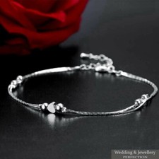 Fashion Ankle Bracelet Women 925 Sterling Silver Anklet Foot Jewelry Chain Heart