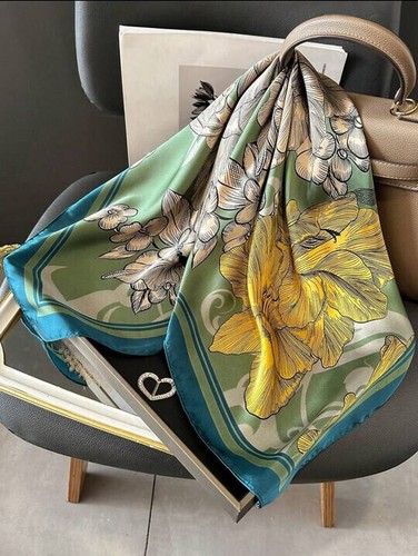 Womens XL 70cm Floral Dragonfly Scarf Headband Shawl Hair Tie Hair Loss DV784 - Imagen 7 de 9