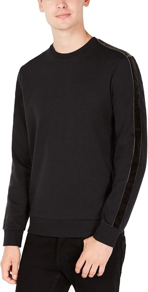 Мужской полосатый пуловер с круглым вырезом Calvin Klein черный Sz L 7990₽