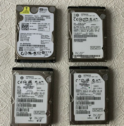 4x SATA 2,5 Zoll HDD Festplatte: Hitachi, WD, 320gb
