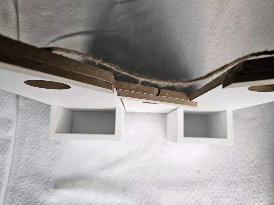 New! Big White Wall Hanging Planter Wood Birdhouse Planter - Image 4 of 4