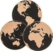 Image of EXERZ 30cm World Map Notice Board Cork Memo Board 3PCS Pack