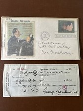 GEORGE GERSHWIN SIGNED CHECK With Ira Gershwin Signature On Envelope