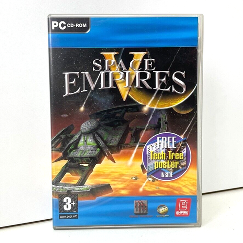 Space Empires V PC CD-ROM Windows Video Game plus Tech Tree Poster Space Combat - Picture 1 of 5