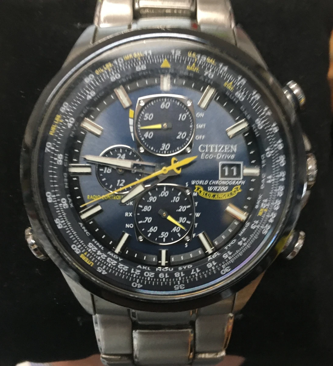 Citizen eco drive hot sale radio controlled blue angels