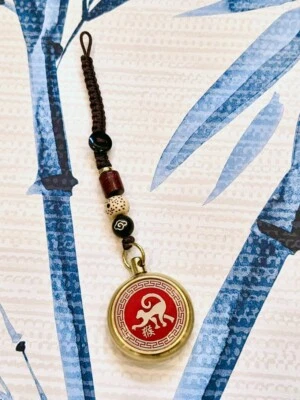 LUCK TRADER Chinese Feng Shui Coin Mobile Phone Bag Charm Chinese Zodiac Year of The Monkey