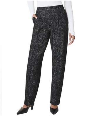 SPANX Ponte Barrel Leg Pant Black White Speckled Print 21095R New Size Large