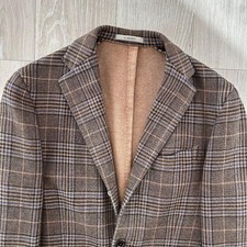 BOGLIOLI K.JACKET Unstructured Blazer 42 Light Brown Glen Check Excellent con