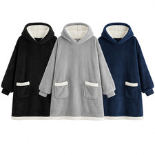 Wearable Blanket Reversible Oversized Warm Blanket Sweatshirt Adult Size