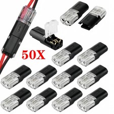 50 pcs Double-Wire Plug-in Connector 2 Pin LED Light Strip Lights Connectors