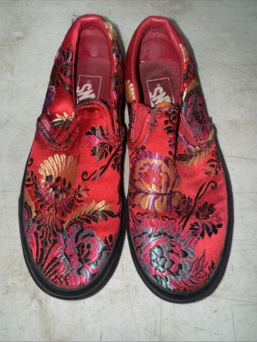 Vans Festival Satin Cinese Capodanno Sneaker Donna 6 Rosso Scarpe Ricamate