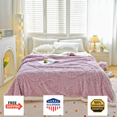 UKELER Sherpa Bed Blanket 80×90 Queen Size Throw Ultra Soft All Season Cozy Plus