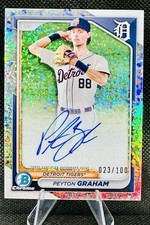 2024 Bowman Chrome Prospect Auto Peyton Graham Tigers Mini-Diamond /100 #CPA-PGR