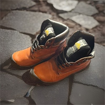 Caterpillar Industrial Work Boots Brown Size 42 Made in Vietnam