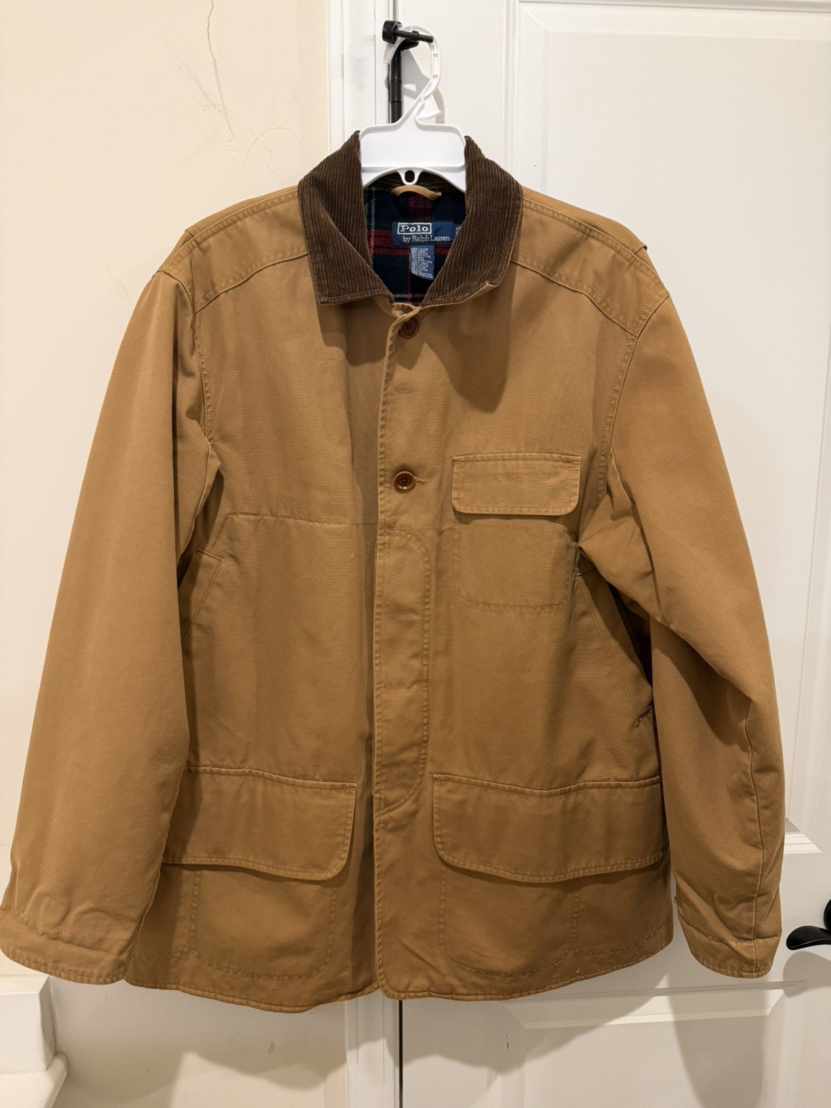 Vintage Polo Ralph Lauren Jacket Mens Chore Hunting Field Flannel Lined Size L