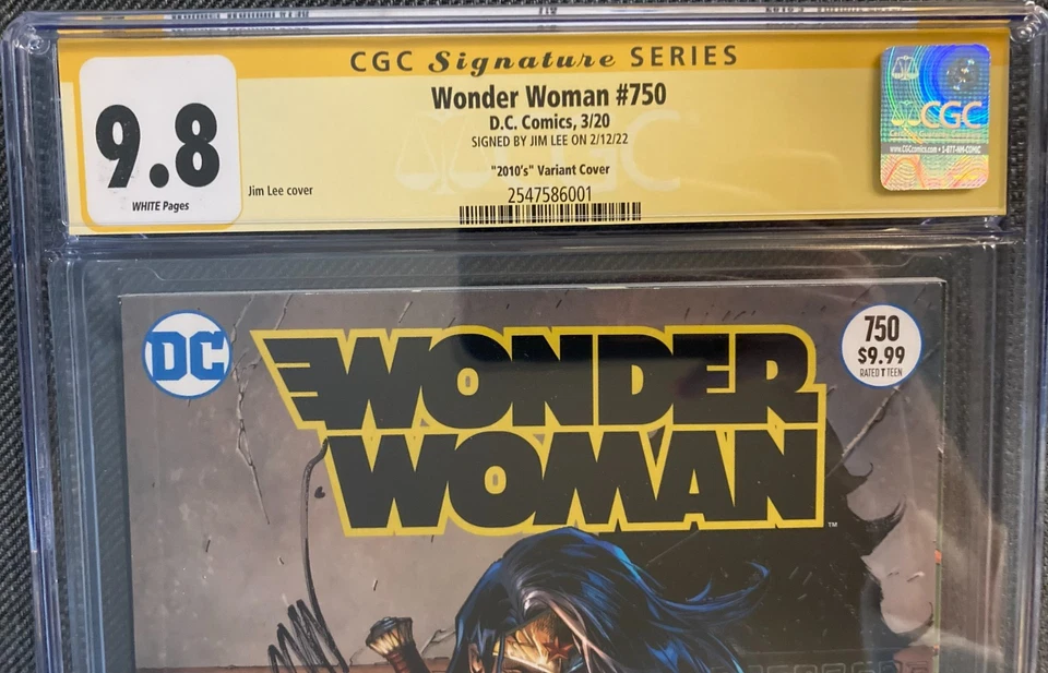 Wonder Woman #750 Edición 2010 - CGC 9.8 Firmado por Jim Lee Foto 2 de 2