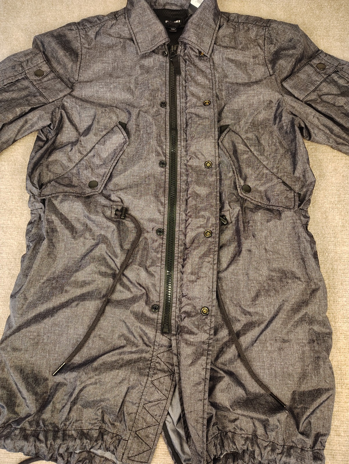 $298 Men's Diesel J-Silvo Black Jacket Raincoat Size Small Lightweight  thumbnail 4