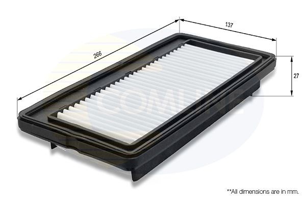 Air Filter 266 mm Length 27 mm Height Fits Hyundai Amica / Atoz COMLINE CHY12201