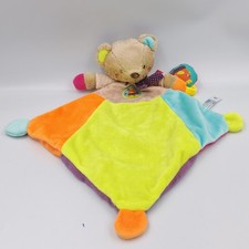 Doudou plat ours beige vert bleu violet rose SIMBA TOYS NICOTOY - 36302