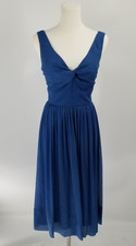 J CREW Size 10 Twist Tank Silk Chiffon Dress Blue NEW