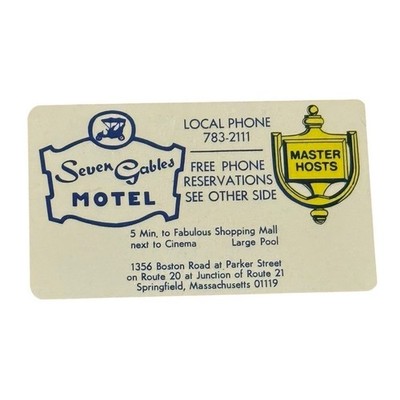 Vintage Seven Gables Motel Master Hosts Salem Massachusetts MA Travel Ephemera
