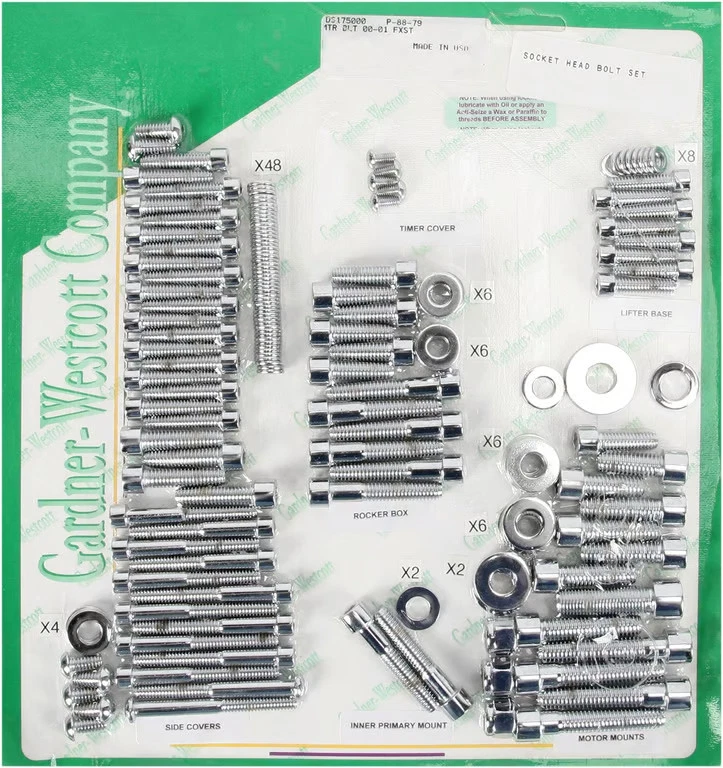 Gardner-Westcott conjunto de ferragens de motor cromado personalizado para Harley Davidson 2000-06 S - Imagem 2 de 4