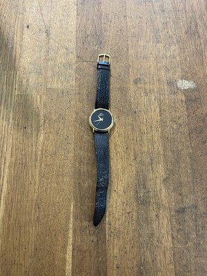 Jean Larive schwarzes Zifferblatt vergoldet 33mm Handaufzug Vintage Uhr funktioniert