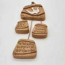 Vintage 1980s Fruit Of The Spirit Wall Hanging Wood By Abbey Press