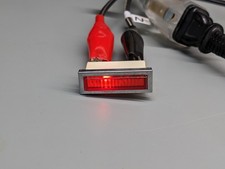  2 Neon 120v Panel Mount Indicator Lamps, RED, Rectangle