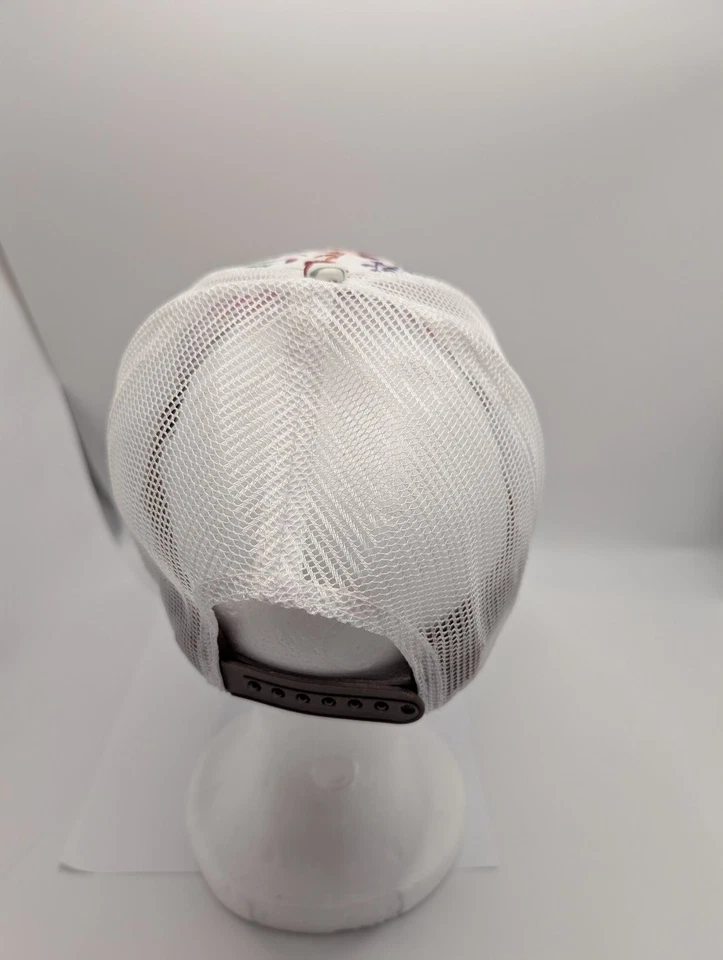 Sombrero de Cuero Tejedor Para Hombre Floral Camionero Malla Snapback Ajustable Blanco Unisex Foto 4 de 4