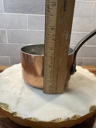 Vintage Villedieu Copper Saucepan Pan 4" Diameter 2 Cup Capacity - Picture 3 of 19
