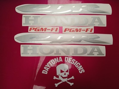 CBR 600F PGM-F1 SET CHROME SILVER RED COMBO FAIRING CUSTOM GRAPHICS DECALS