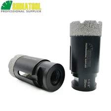 SHDIATOOL 2pcs/pk Diamond Dry Drill Bits with 5/8 Thread Hole Saw 1-3/8 inch