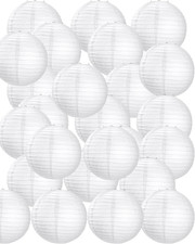 30 Pack White Chinese Japanese Paper Lanterns Decorative Hanging round Paper Lan