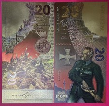 POLAND 20 ZLOTYCH 2020 BU,FANTASY NOTE,GOLD FOIL,BATTLE OF WARSAW 1920,COMMEMORA