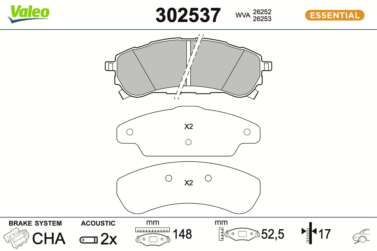 2x ✅Fits VALEO 302537 HAM PADS. FIRST   ⭐UK Seller⭐