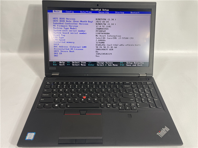 LENOVO THINKPAD P53, 15-Inch Laptop, with Intel Core i7-9750H