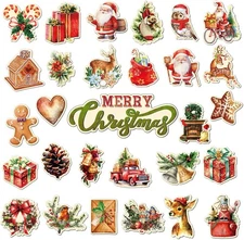 29 Pieces Christmas Refrigerator Magnets Retro Christmas Magnetic Refrigerator C