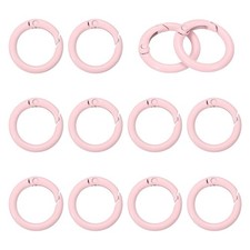 1" Spring O Rings, Spring Snap Keyring for Handbag, 12 Pack Soft Pink
