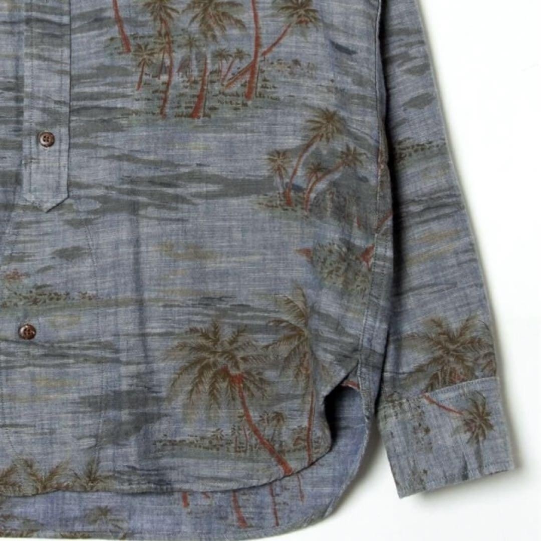 Nigel Cabourn Mountain Division Long Sleeve Shirt Palm Print Size