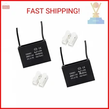 2Pcs 4UF 450V AC CBB61 Ceiling Fan Capacitor 2 Wire 50/60Hz