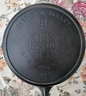 Griswold No. 8 Cast Iron Skillet c. 1906, Slant EPU Logo, Fully Restored