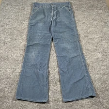Vintage Levi’s Pants Mens 32x30 Blue Corduroy Flared Buckle Back 70s 80s Hippie