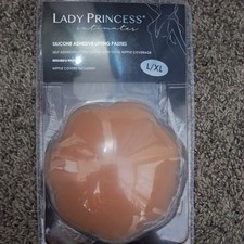 Lady Princess Reusable Breast Lift Pasties - Silicone - 1 Pair - L / XL - Peach